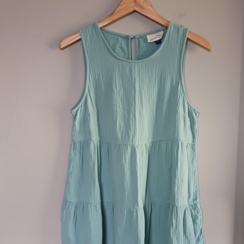 Universal Thread Cotton Gauze Turquoise Sleeveless Dress Size M - Picture 2 of 10